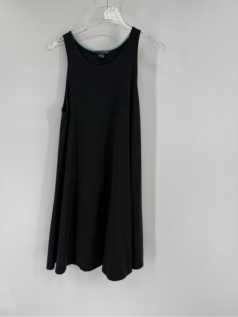 FREE FLY Apparel Sleeveless Bamboo Flex Dress in Charcoal size large